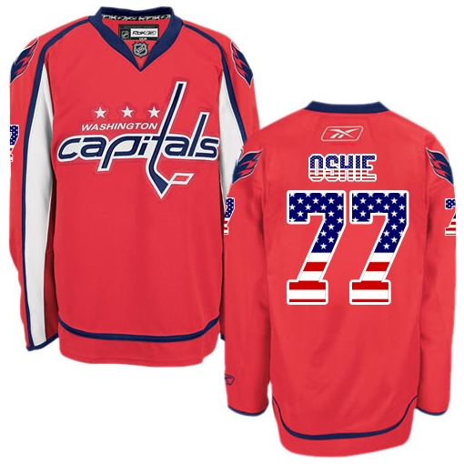 T.J. Oshie Reebok Washington Capitals Authentic Red USA Flag Fashion ...