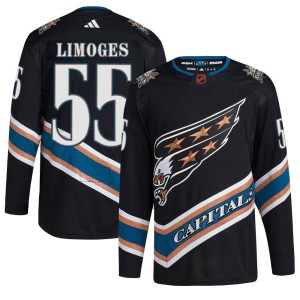 Alex Limoges Men's Adidas Washington Capitals Authentic Black Reverse Retro 2.0 Jersey