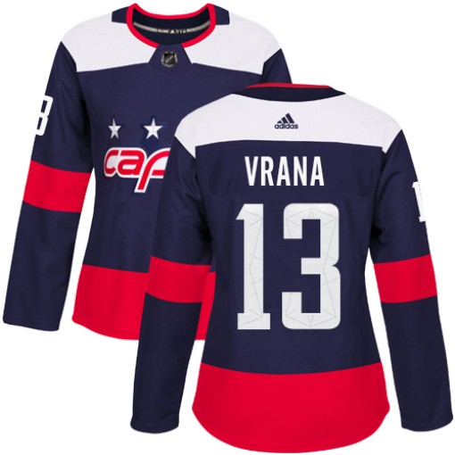 Jakub Vrana Women's Adidas Washington Capitals Authentic Navy Blue 2018 ...